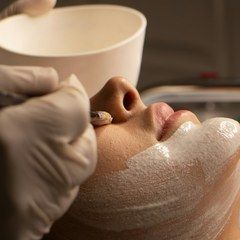 Face mask being applied